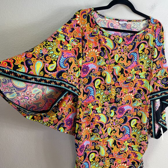 NEW Trina Turk Womens Medium Multicolor Paisley Coverup Up Dress - Picture 10 of 12